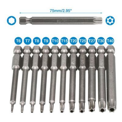 מברג כוכב מוגן נגד חבלה 6.35 מ"מ שוק סגסוגת פלדה