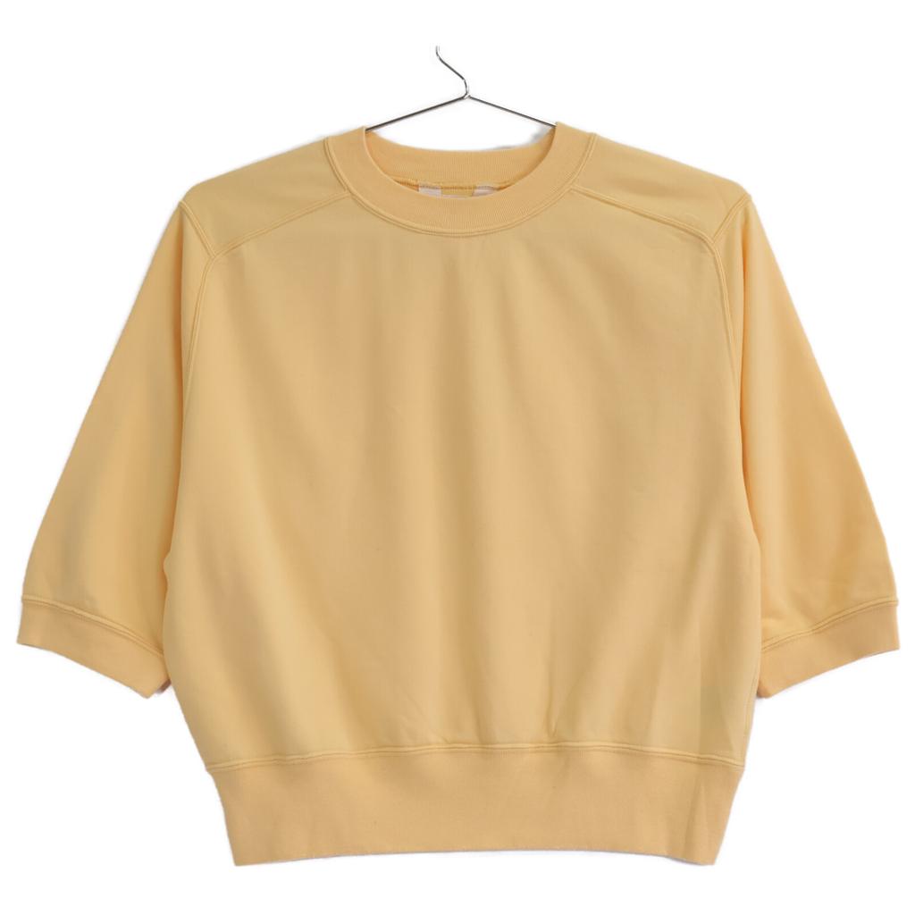 AURALEE [Ron Herman Exclusive] 24 Stainless Steel Yellow Elastic High Gauge Half Sleeve Sweatshirt Tops 1 yellowUsed