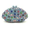 Rhinestone Evening Clutches Luxury Fan-Shape Women Crystal Wedding Party Purses WHTUOHENG  Prom Cocktail Handbags Blue/Red/White
