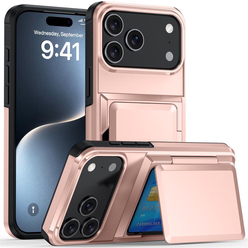 iPhone 17 Card Slot Flip Wallet Case, Drop-Proof Premium Protective Cover for iPhone 14/15/16 Plus
