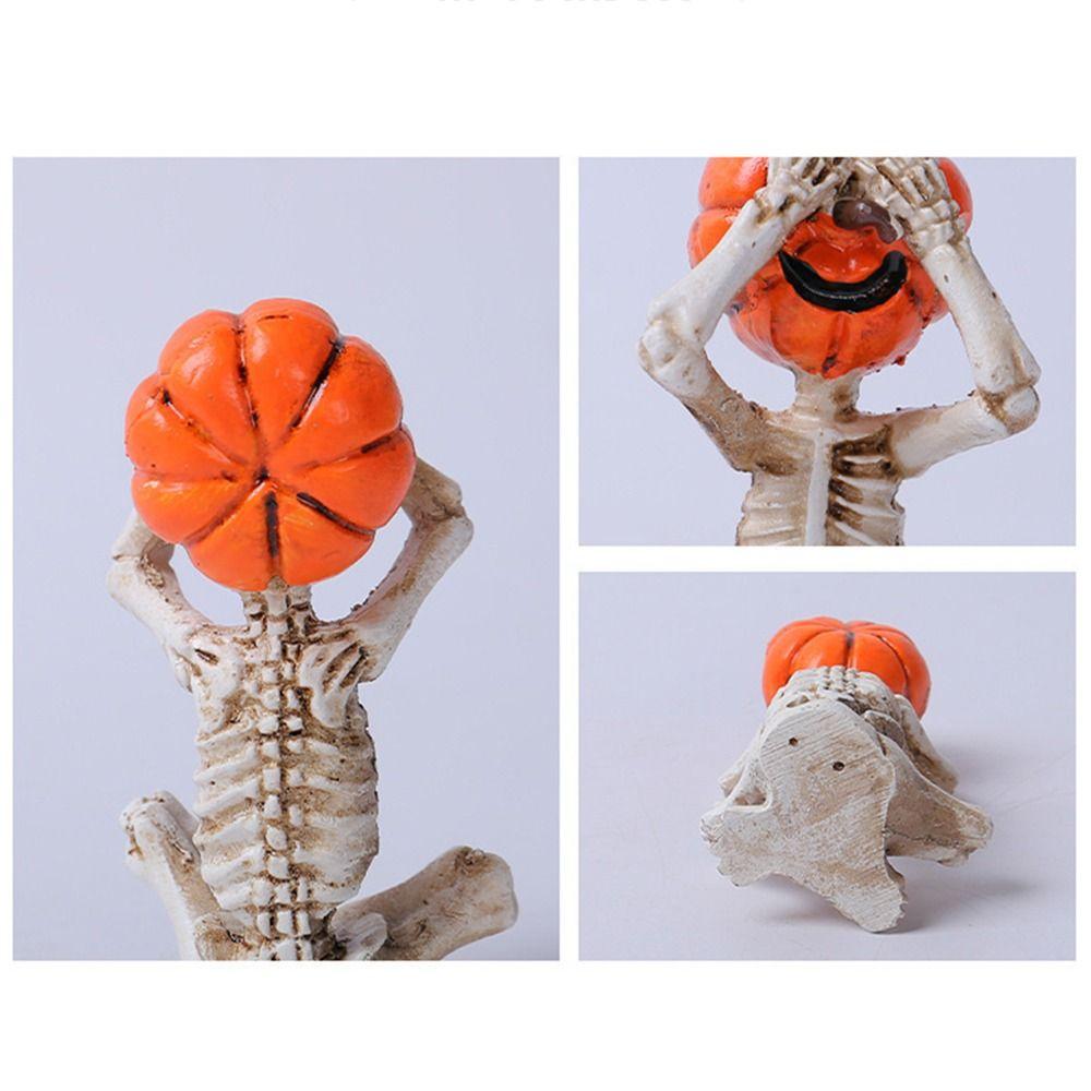 3Pcs/Set Resin Craft Meditation Yoga Skeleton Statue Skeleton Desktop Decoration  Entryway Decor