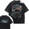 Unisex Black Washed Vintage T  Shirt Demon Slayer Tokito Muichiro High  Quality Fabric for Fitness Casual Shopping
