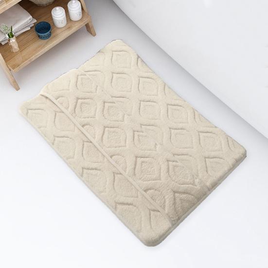 Absorbent Bathroom Mat Fluffy Doormat Foot Drying Mat Slip Resistant Backing Floor Mat