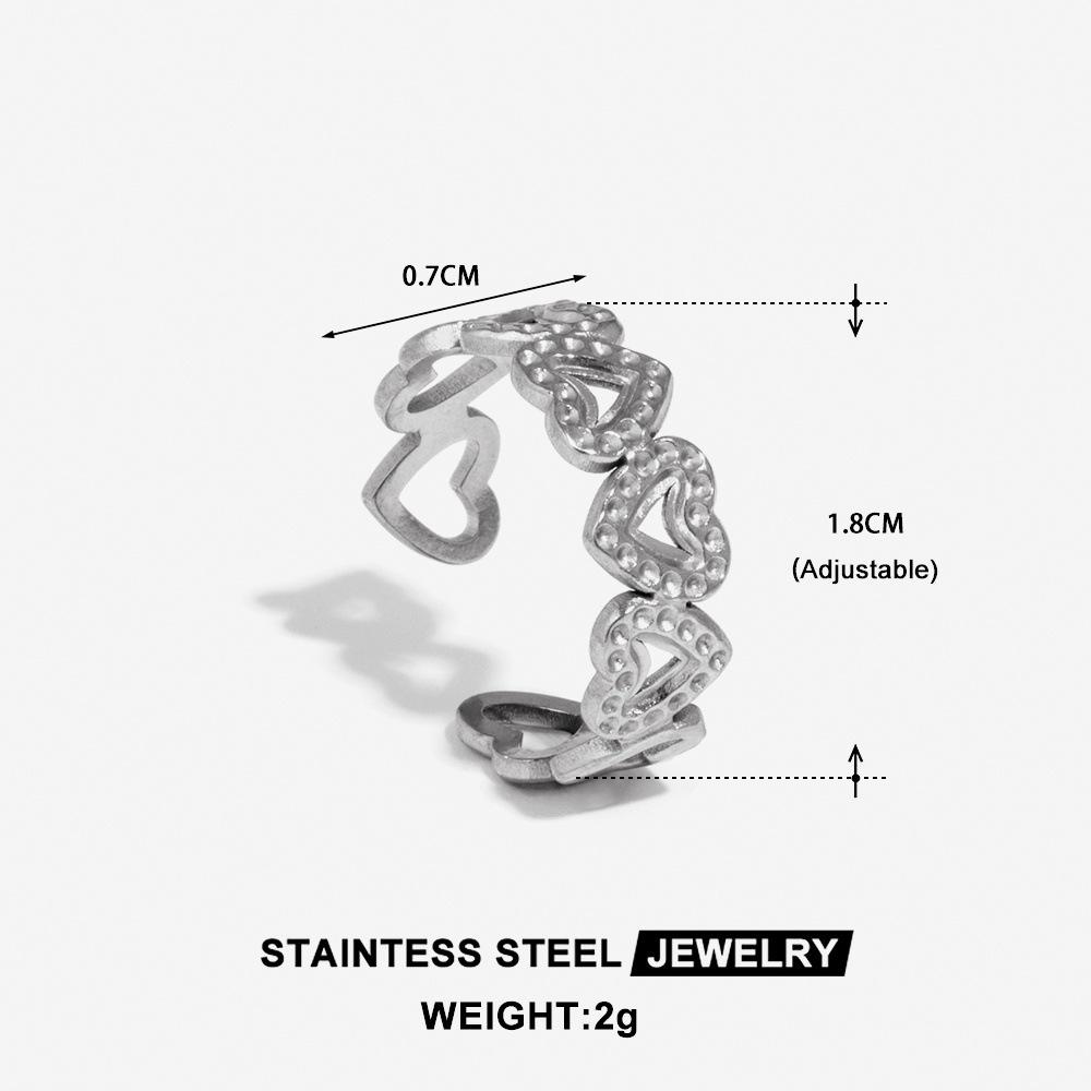 Elegant Heart Design Titanium Steel Ring – Fashionable, Sweet, and Versatile Jewelry