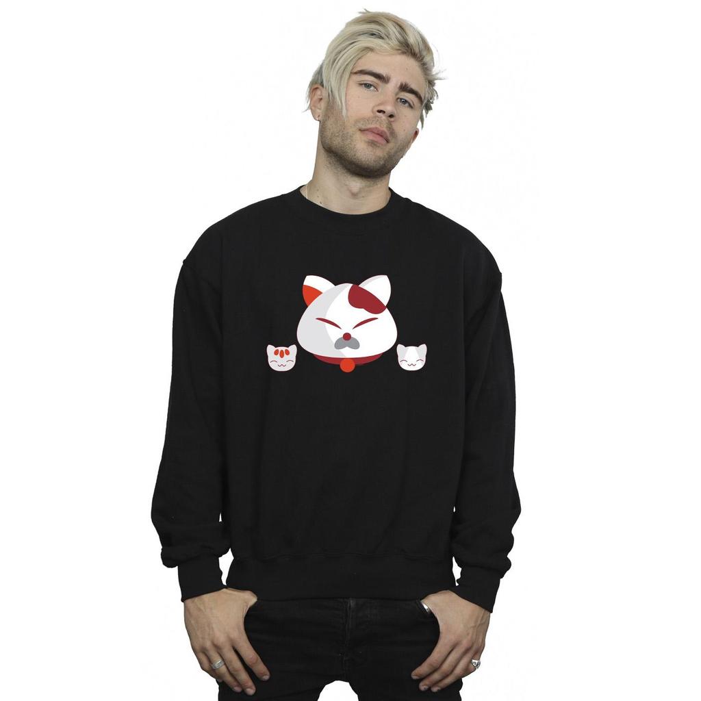 Disney Mens Big Hero 6 Baymax Kitten Heads Sweatshirt
