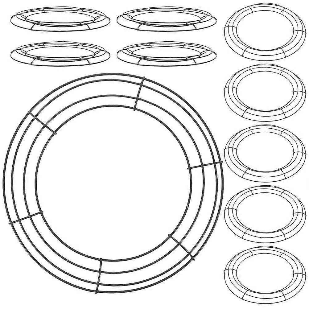 Anneaux de fabrication de couronnes Bricolage Cadre de couronne en fer Anneaux de couronne ronds 24,94 cm x 24,94 cm x 1,5 cm Base pour artisanat 10 pièces