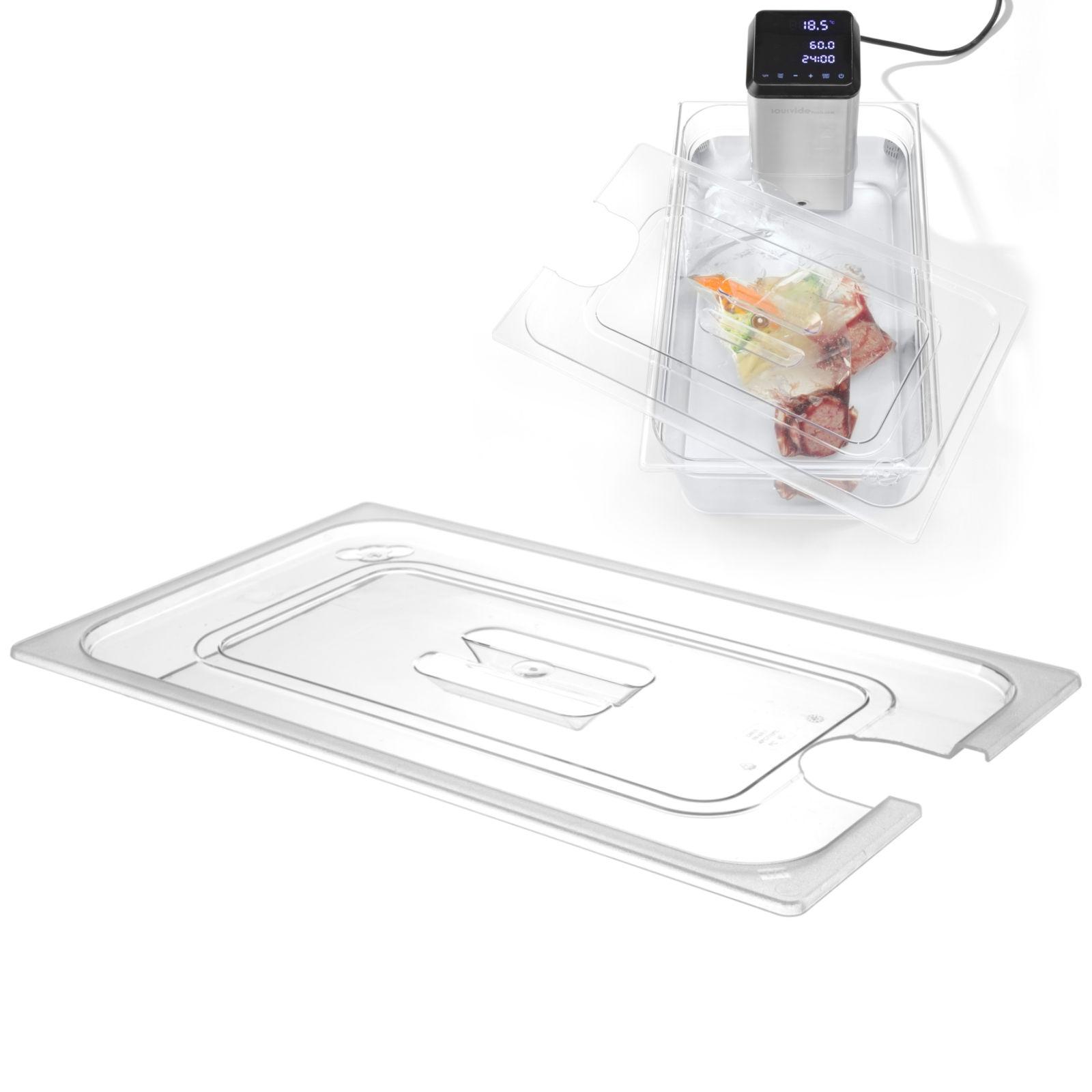 Polycarbonatdeckel mit Aussparung für SousVide für GN 1/2 Behälter Hendi 864210