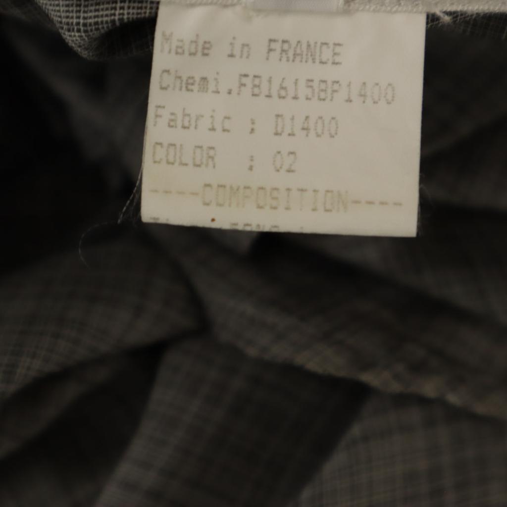 Celine Französisches Seidengemisch Karomuster Kurzarmhemd 42 grau Damen Gebraucht