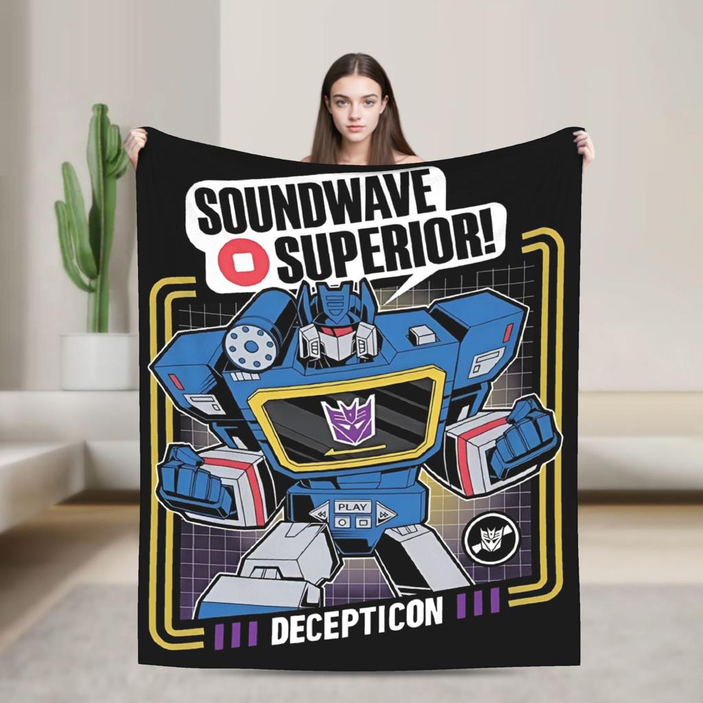 Transformers Decepticons Soundwave Blankets Robot Flannel Funny Warm Throw Blanket for Bedspread Spring/Autumn Couch