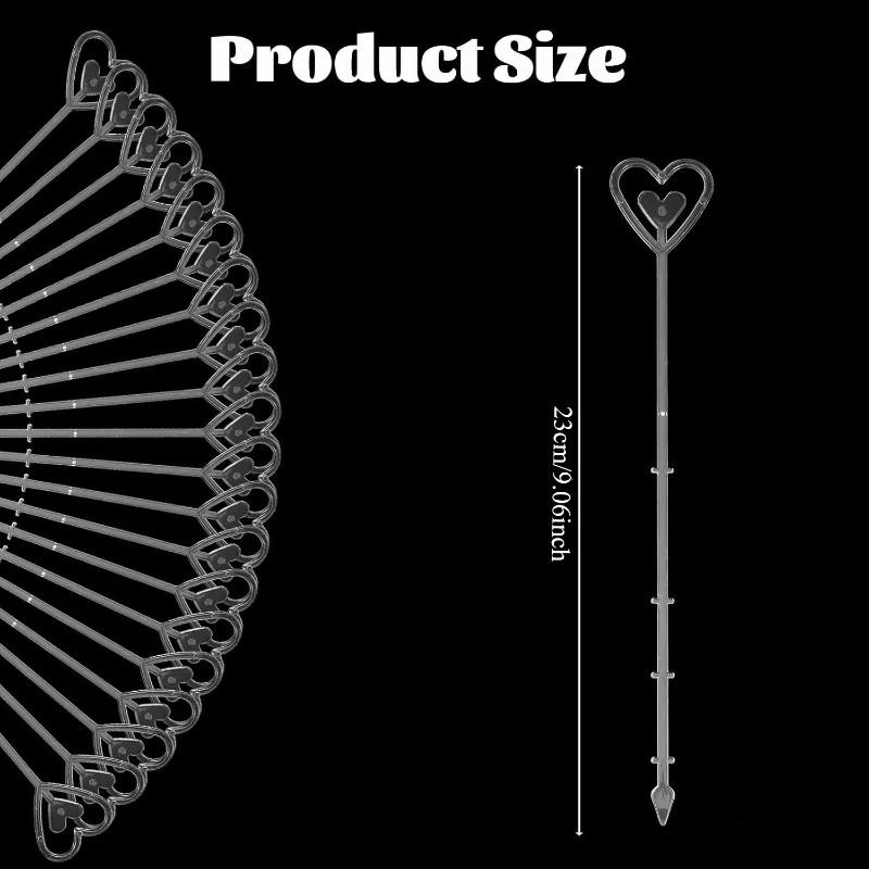 240pcs Plastic Heart-Shaped Flower Card Holders Tabletop Display Stands for Cards Photos Citrus Flowers Weddings Valentine'S Day