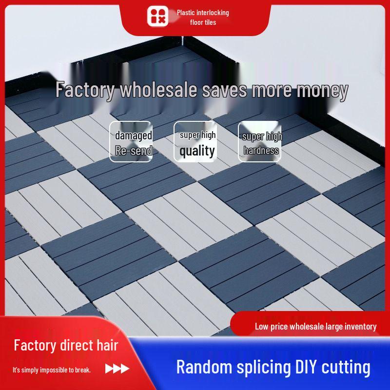 Anti-Corrosion Wood-Plastic Composite Interlocking Balcony and Terrace Flooring for Garden Renovation.