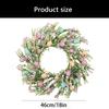 Easy Hanging Easter Eggs Flower Wreath Plastic Holiday Decoration Garland Perfect For Front Door Wall Display
