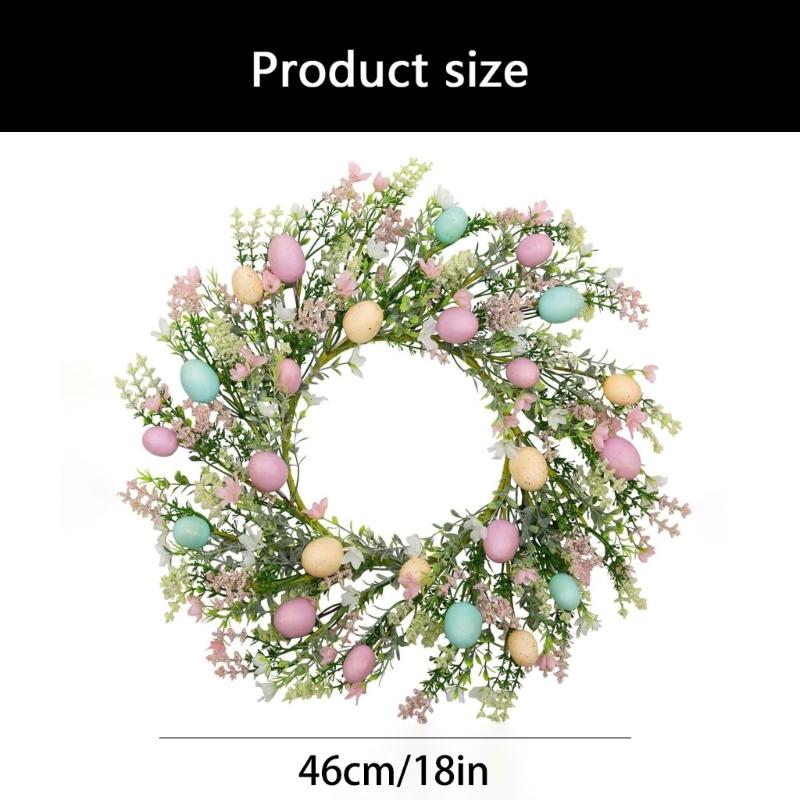 Easy Hanging Easter Eggs Flower Wreath Plastic Holiday Decoration Garland Perfect For Front Door Wall Display