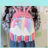Unicorn Print Fashion Sequins Cartoon Kids Backpack With Shimmering Flap For School Kids
