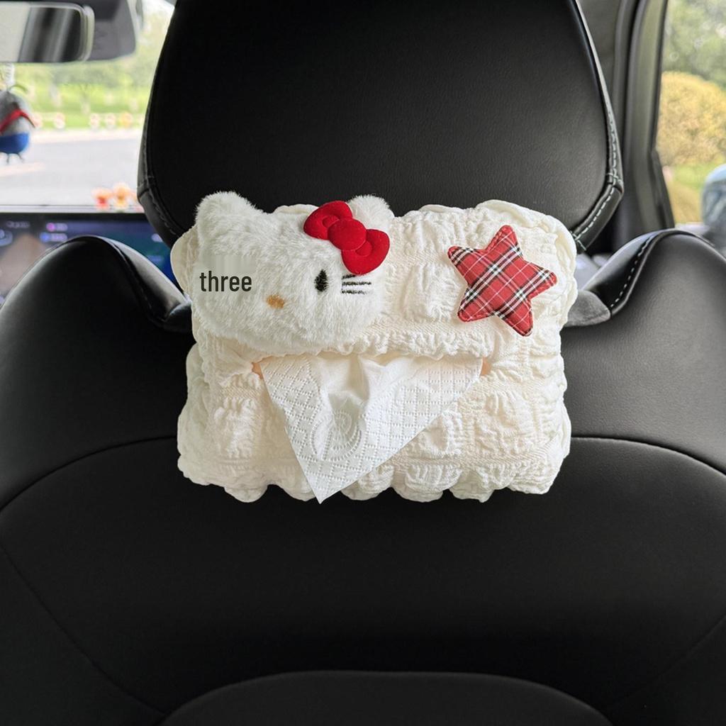 Hello Kitty Car Tissue Box - Cute Cartoon Hanging Interior Decoration