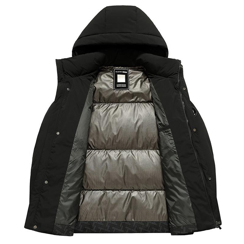 Neue Winter-Herren-Daunenjacke aus weißer Entendaune, Serie für extreme Kälte, Modische und vielseitige Kapuzen-Daunenjacke für Herren