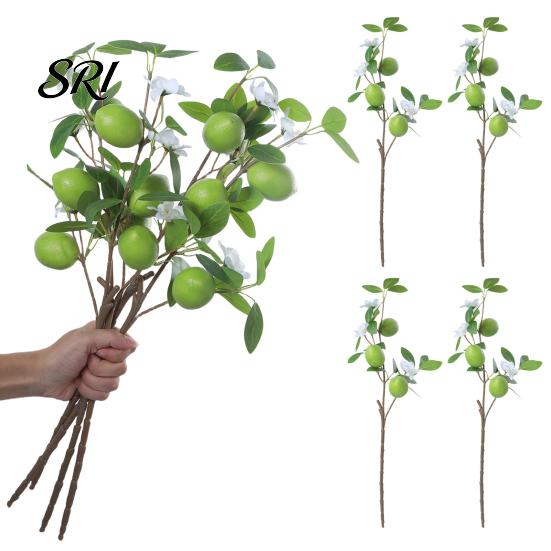Luxury Faux Fruit Decor Artificial Lemons Branches 9 Head Lemon Fruits with Stem Realistic Lifelike Fake No Watering Plant Greenery Tree Branch
