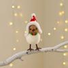 Soft Fabric Christmas Bird Ornament for Tree Shelf or Desk Display, Holiday Accent with Ready to Place Styling