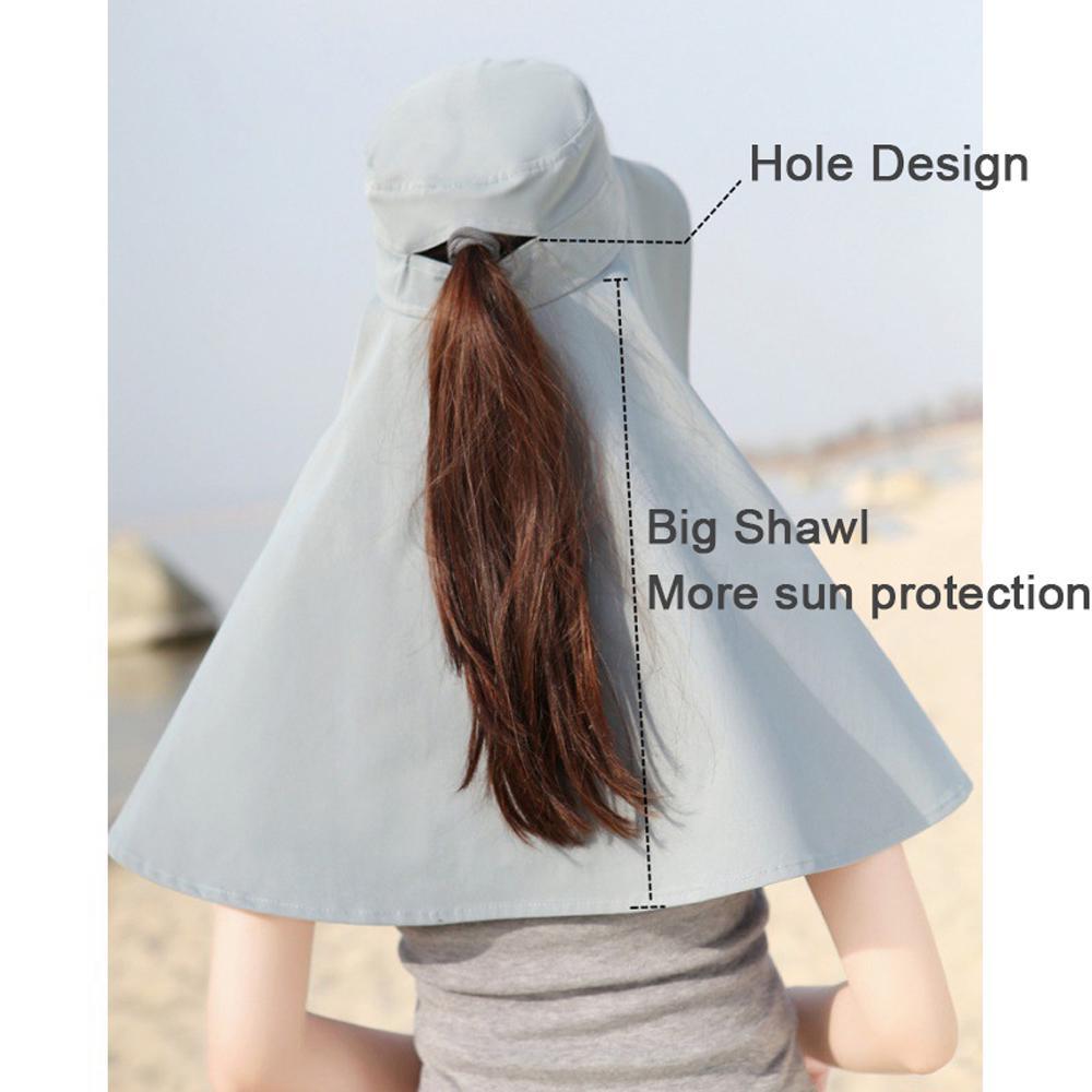 Chapeau de soleil à grand bord pour femmes, casquette seau avec rabat de cou, Protection complète Anti-UV, chapeaux de plage pour dames, chapeau pare-soleil LM