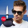 New Fashion Folding Sunglasses Men Brand Designer Eyewear Women Fold Fashion Square Portable Outdoor Sport Male Sun Glasses