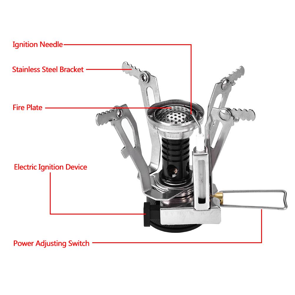 

Портативная мини-легкая газовая горелка для кемпинга, пикника, походов(черный)