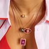 Collana con Occhio del Diavolo Colorato a Goccia d'Olio Stile Bohémien da Donna, Collana con Occhio Stile Letterario Retrò