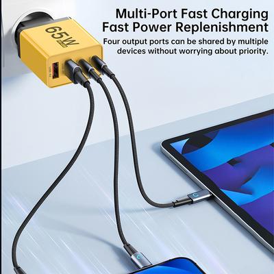 65W Fast Charger 4 Ports PD USB Type C Quick Charge Wall Phone Charger Adapter EU/US/UK/AU Plug Universal For IPhone 16 Xiaomi
