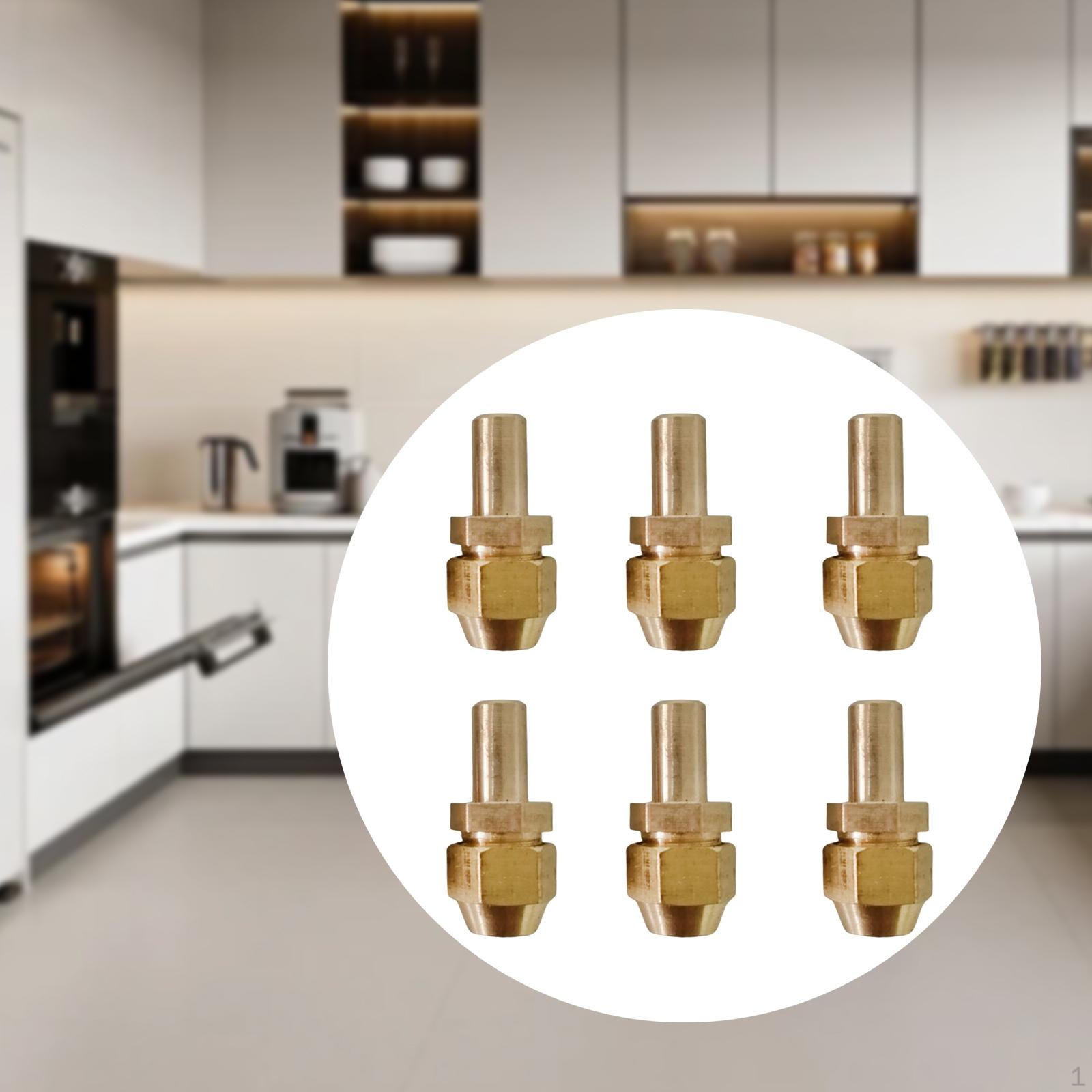 

6 латунных газовых форсунок для приготовления пищи на открытом воздухе и кемпингового оборудования common