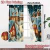 2pcs,Curtains Charming Winter Village Snowing (3) Print Chic Curtains Fabric Curtains Gifts Perfect for Translucent,