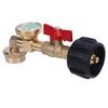 Tank Refill Elbow Adapter with Gauge Metal High Temperature Proof Real Time Pressure Monitoring for BBQ Gas Grill