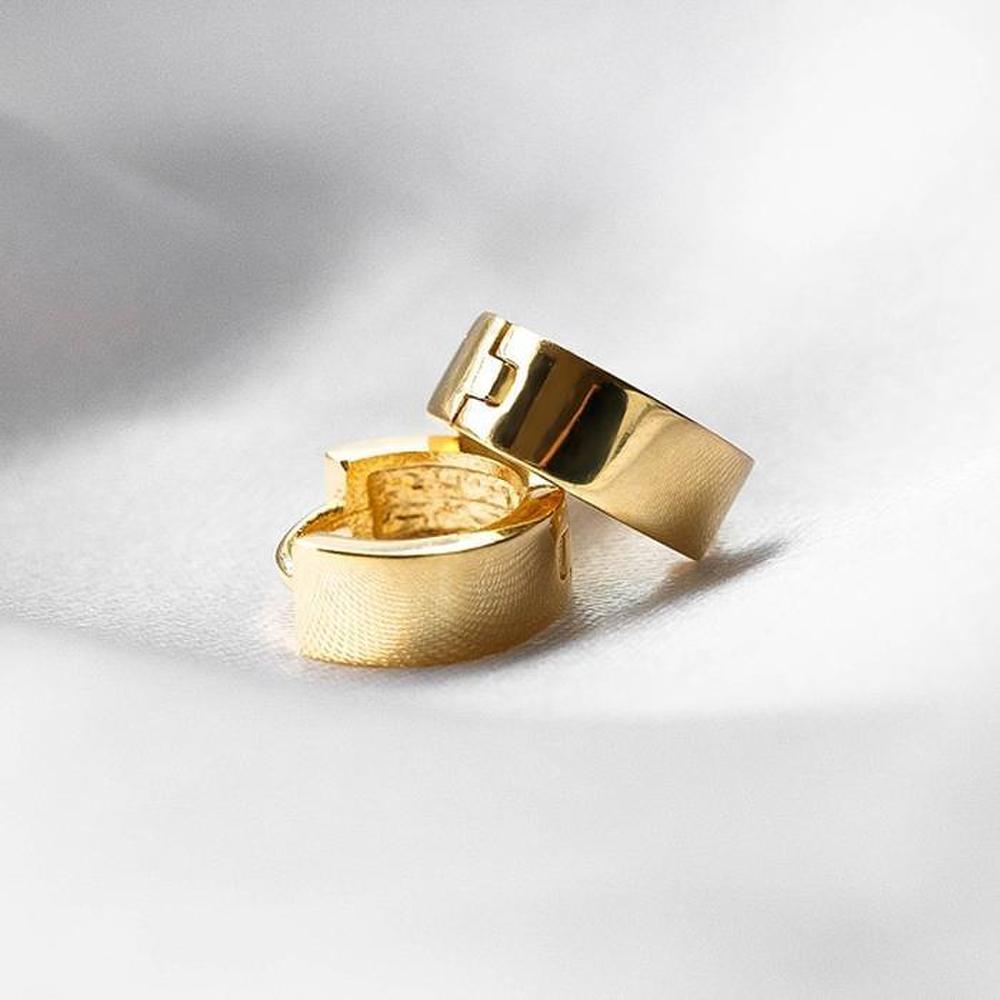 Silver Bold One-Touch Ring Earrings (0.4cm/W) (S7739123)