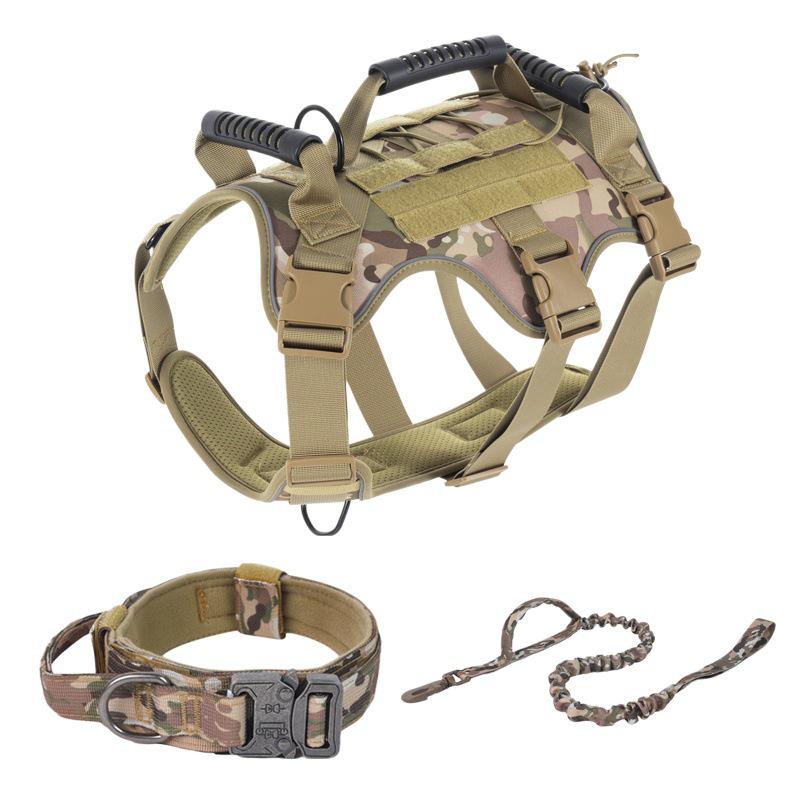 Reflective Tactical Dog Harness: Breathable, Lightweight, Anti-Pull Design for Large Dogs