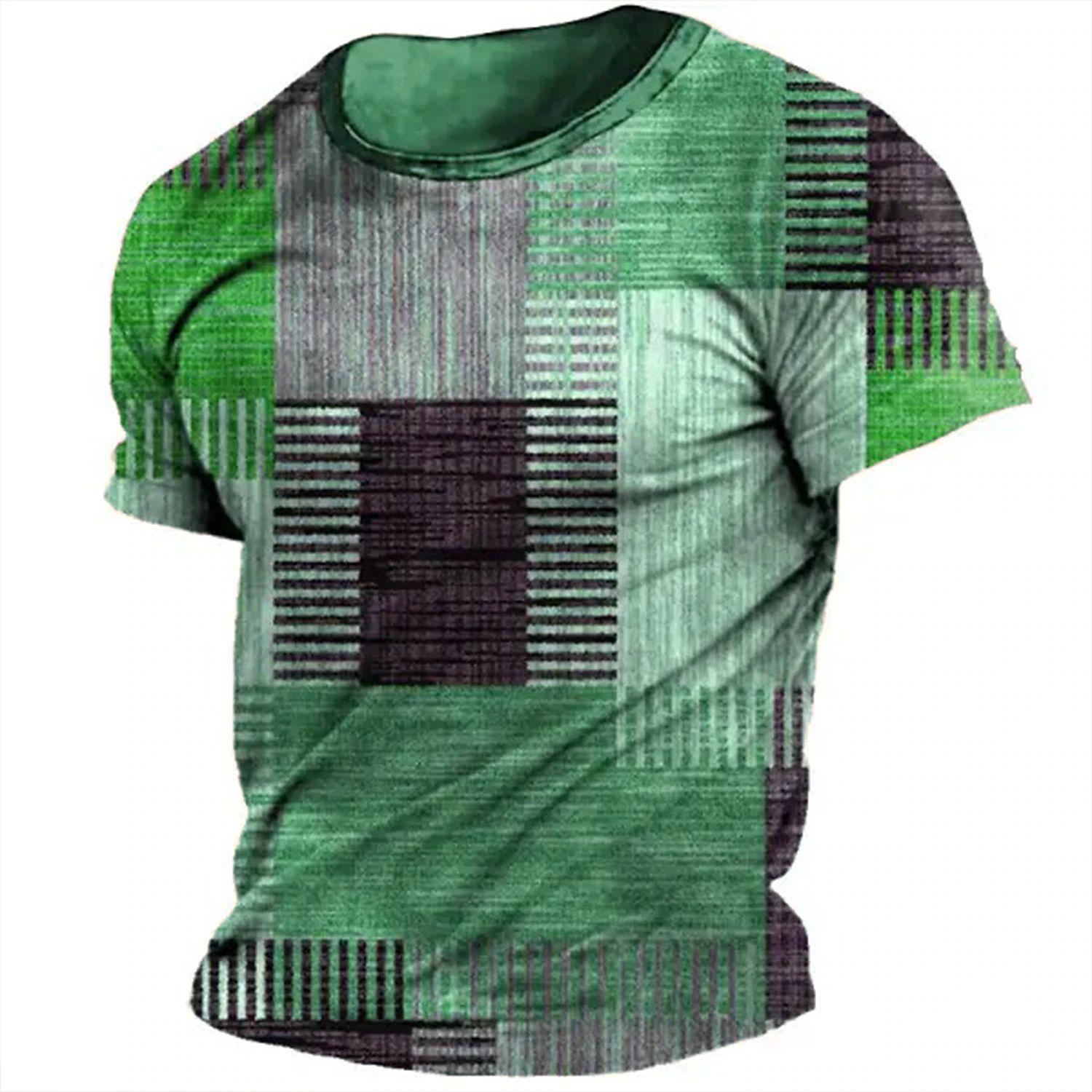 

Винтажный клетчатый принт мужская футболка летняя повседневная толстовка с круглым вырезом свободный джерси короткий рукав дешевые футболки повседневная мужская одежда 2XL