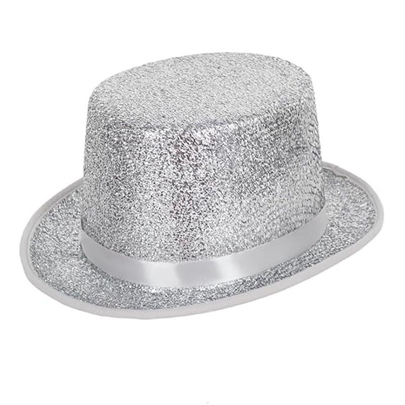 Top Hat Sparkling Glitter Party Hat Lincoln Hat Lightweight For Costumes Performances Parties