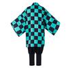 Anime Tanjirou Kamado Cosplay Demon Slayers Kimetsu no Yaiba Cosplay Kostüm Perücke Maske Kimono Umhang Halloween Uniform Erwachsene Kinder