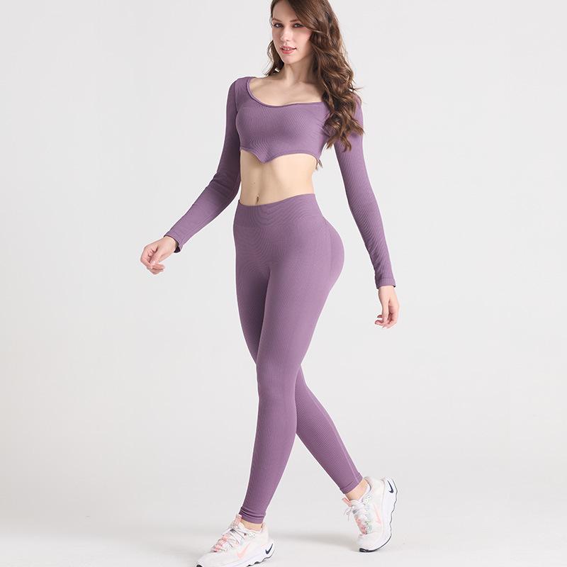 

Новый женский бесшовный рубчатый спортивный бюстгальтер и комплект для йоги - Легкий, мягкий, высокая эластичность для лета Large