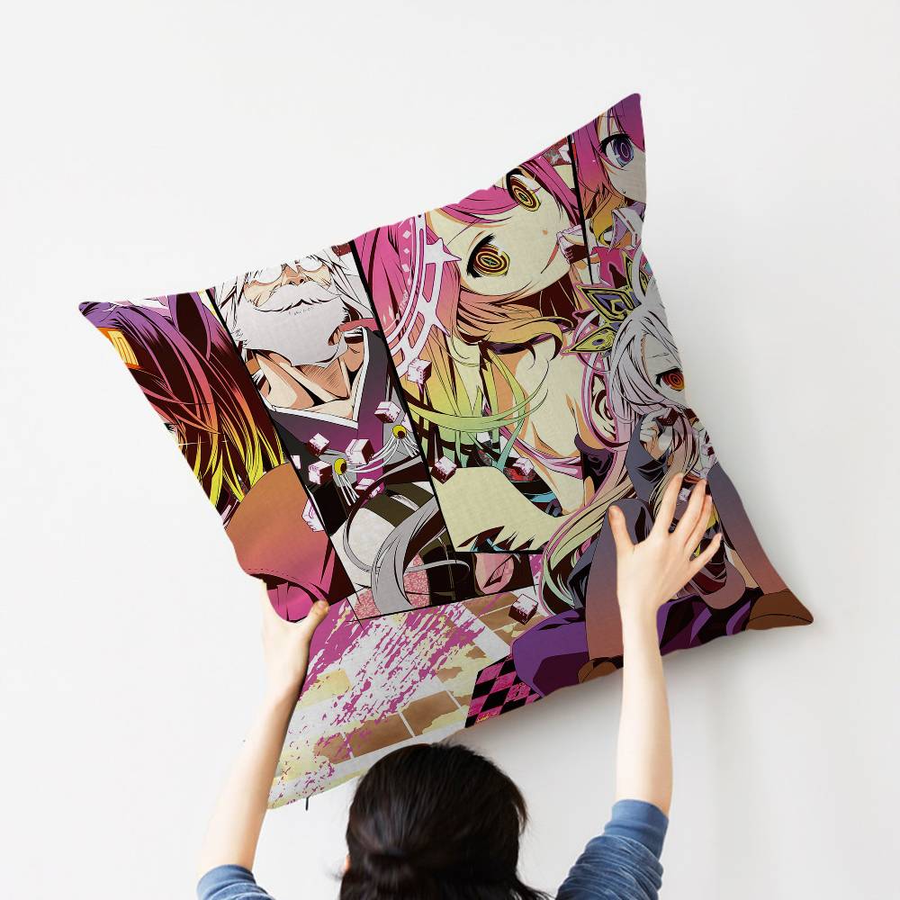Game No Game No Life Cushion Cover Pillowcase Upholstery Sofa Throw Pillow Home Decor Pillowcas