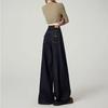 Deep Blue High-Waisted Wide-Leg Jeans for Women