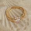 Woven Natural Freshwater Pearl Bracelet Baroque Pearl Beaded Ring Set Color Retaining Jewelry Women