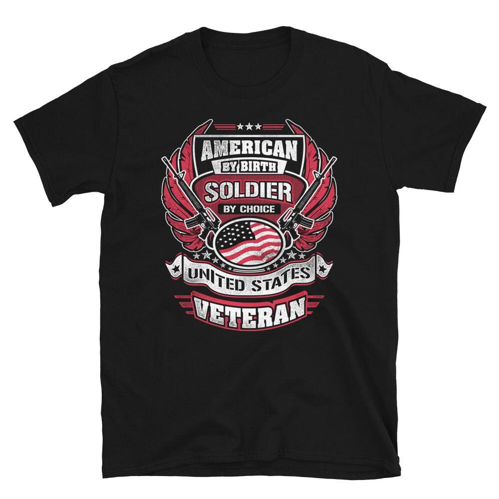 Veteran American By Birth American US Patriotic Classic Fit T-Shirt 2XL