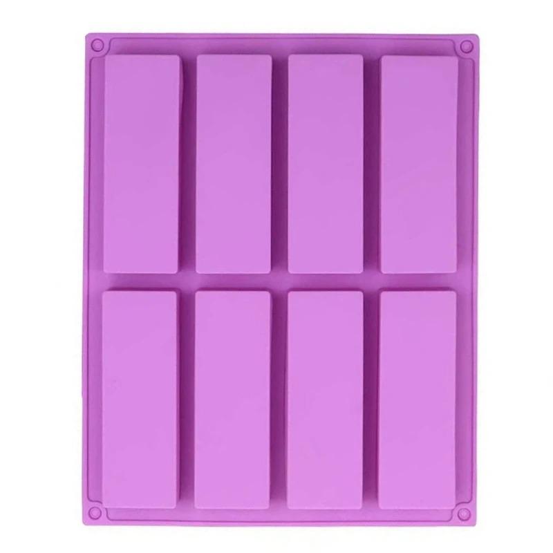 1PC 8 Cavity Cake Mold Rectangular Chocolate Silicone Mold Soap Mold Baking Mold Ice Cube Mold DIY Kitchen Tool Decoration Mold