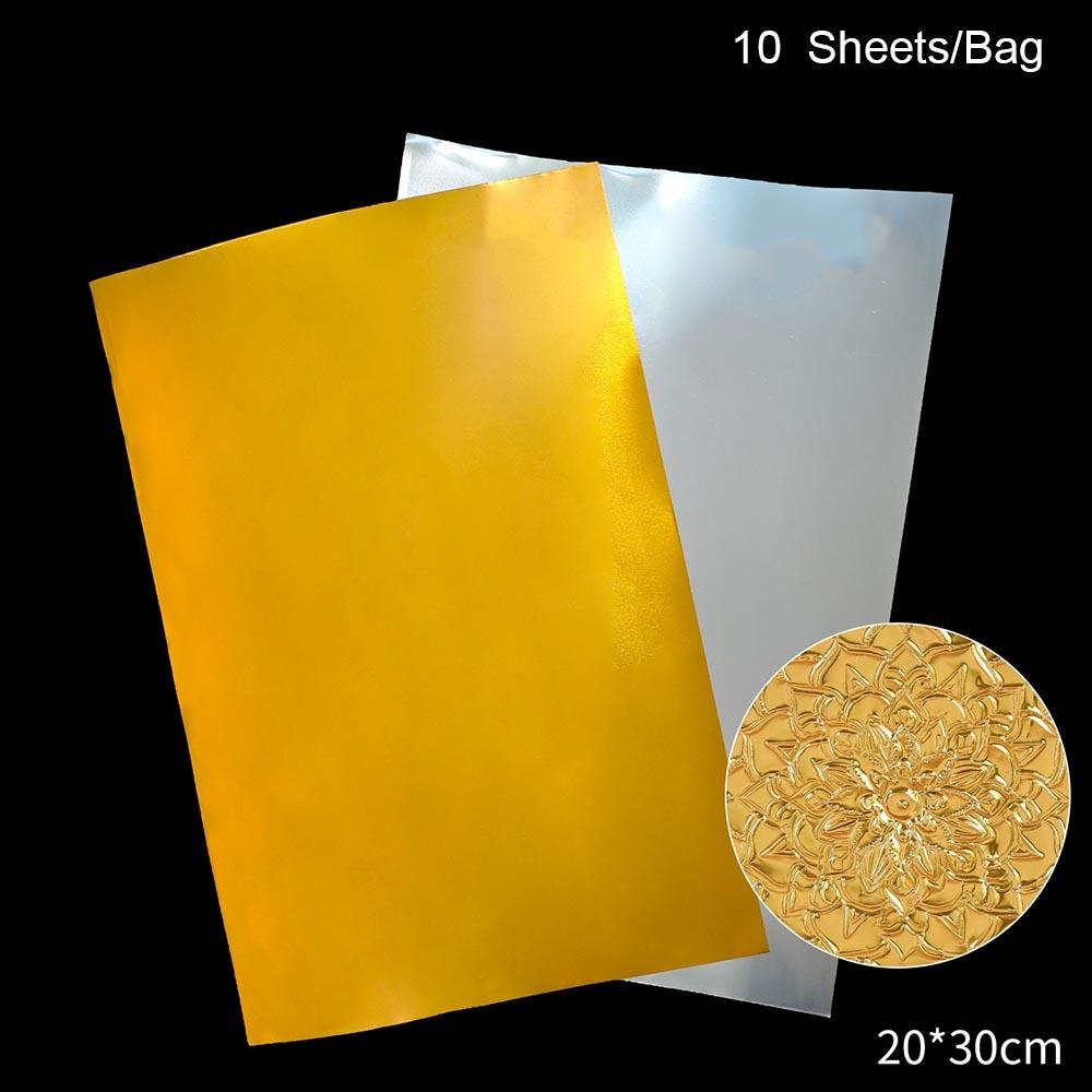 70 micron Thick Engraving Drawing paper 20*30cm Gold Foil Aluminum Foil Art Paper DIY Engraving Foil Paper Christmas ornament