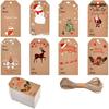 100 pezzi Etichette di Buon Natale Carta Kraft Etichetta regalo Fai da te Etichette appese Confezione regalo Decorazione Carta regalo Bomboniere natalizie Forniture