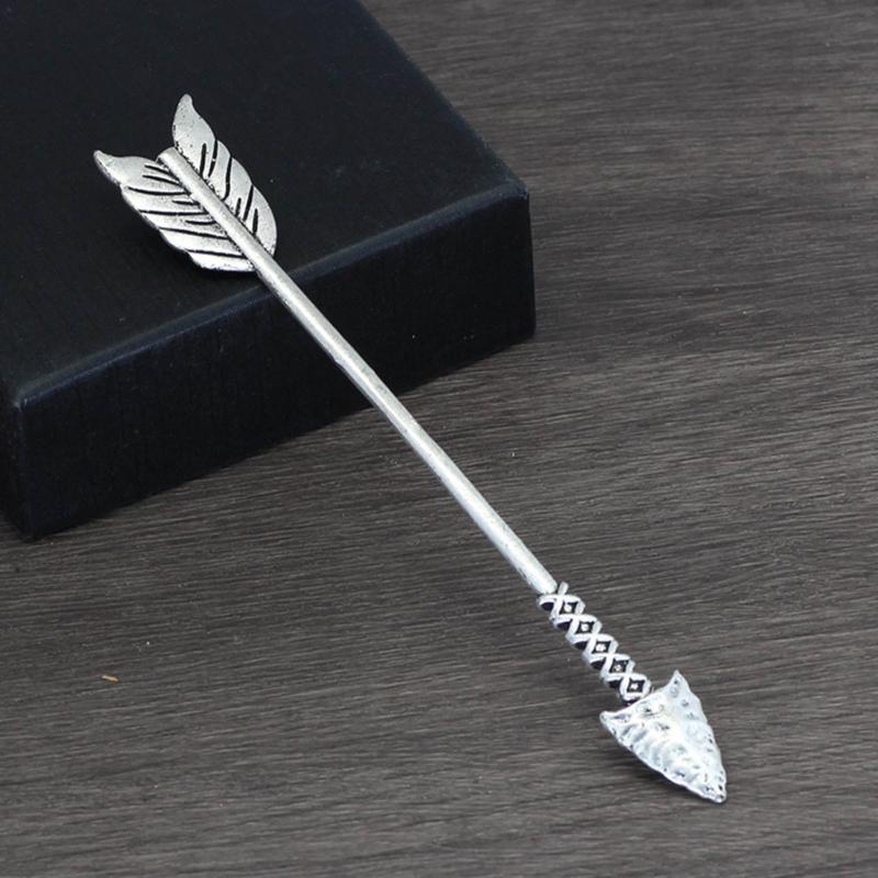 Simple Metal Arrow Hair Sticks Retro Hair Bun Holder Chinese Hair Clip Antique Hair Chopsticks Women Hair Accessories