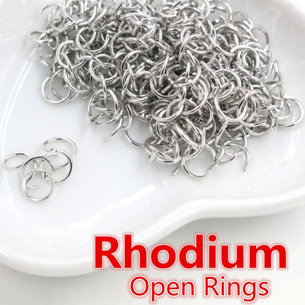 200 piezas 3/4/5/6/7/8/10 mm Metal DIY Componentes para Joyería Anillas de Salto Simples Cerradas/Abiertas y Anilla Dividida para hacer joyería
