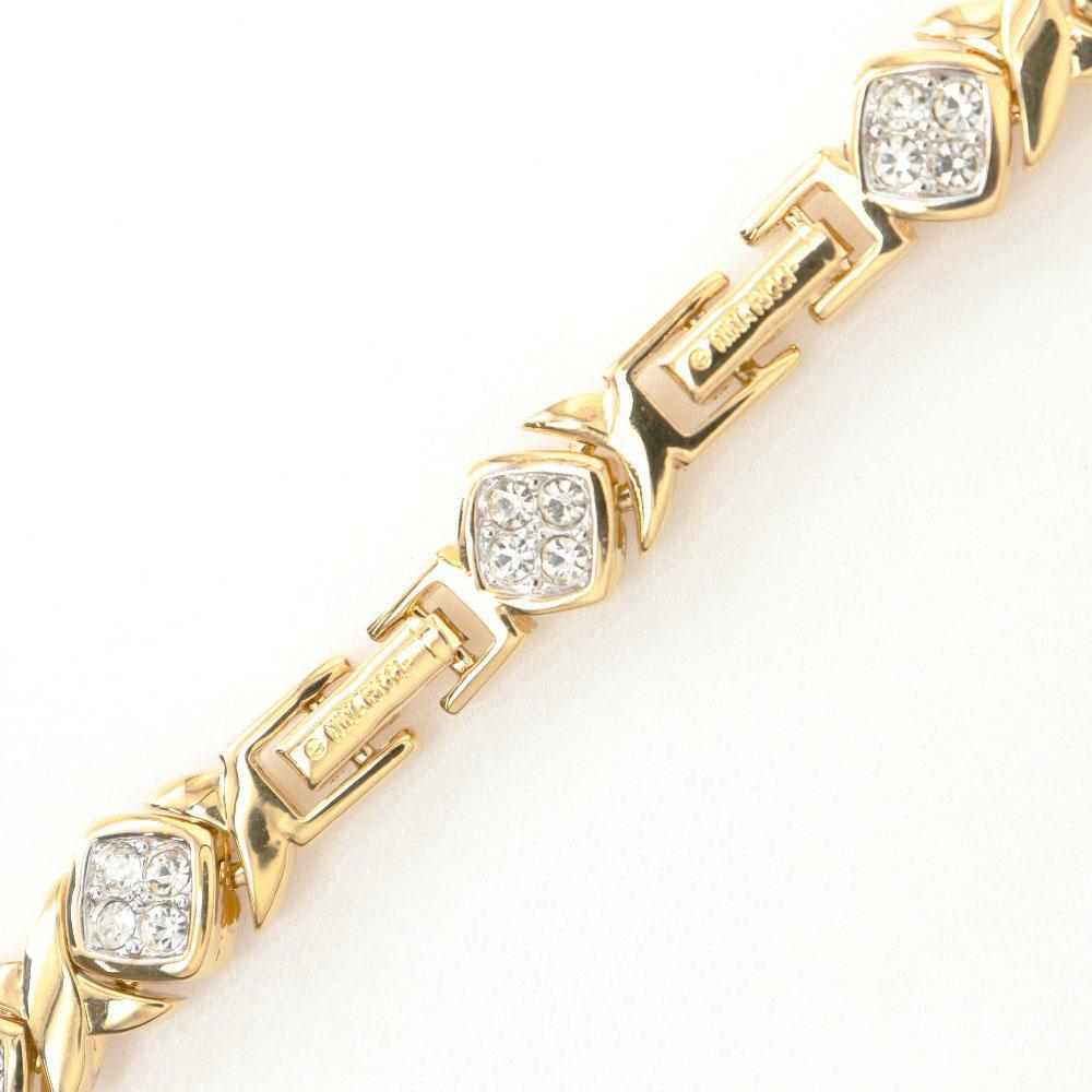 NINA RICCI Necklace Plated Gold/Rhinestone 72.0g Women Used