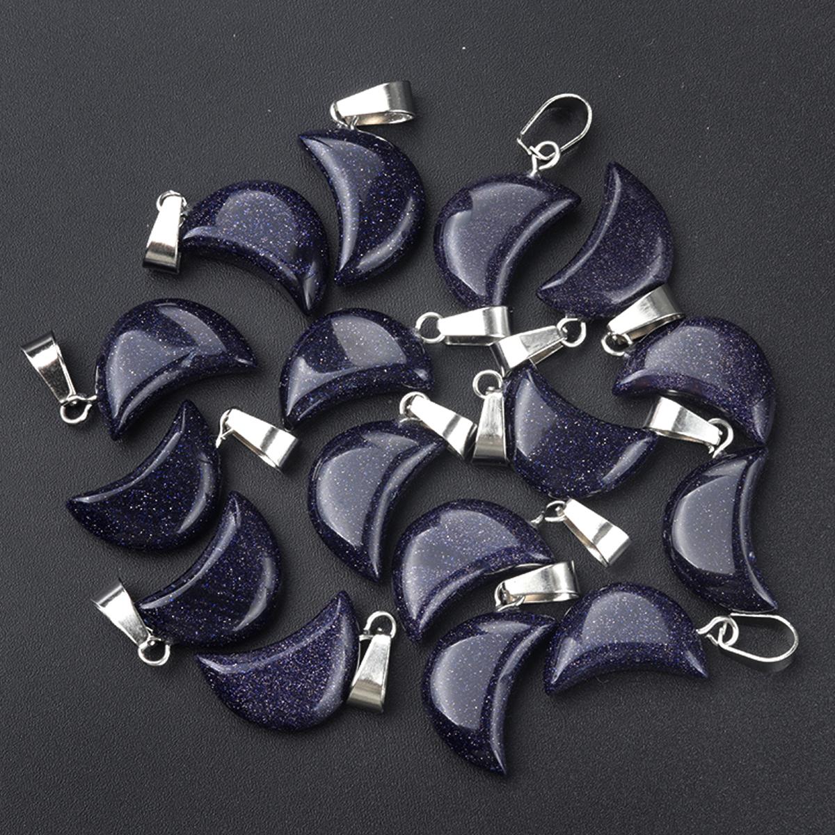 

5 шт./упак. натуральный кристалл драгоценный камень кулон в форме луны подвески для изготовления ювелирных изделий DIY аксессуары унисекс 18x12 мм 5Pcs/18x12mm