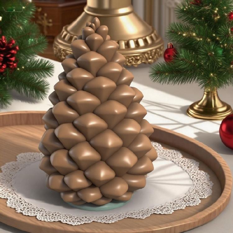 Christmas Tree Pinecone Silicone Candle Mold Heat Resistant Baking Mould For Making Candle Soap Holiday Decoration