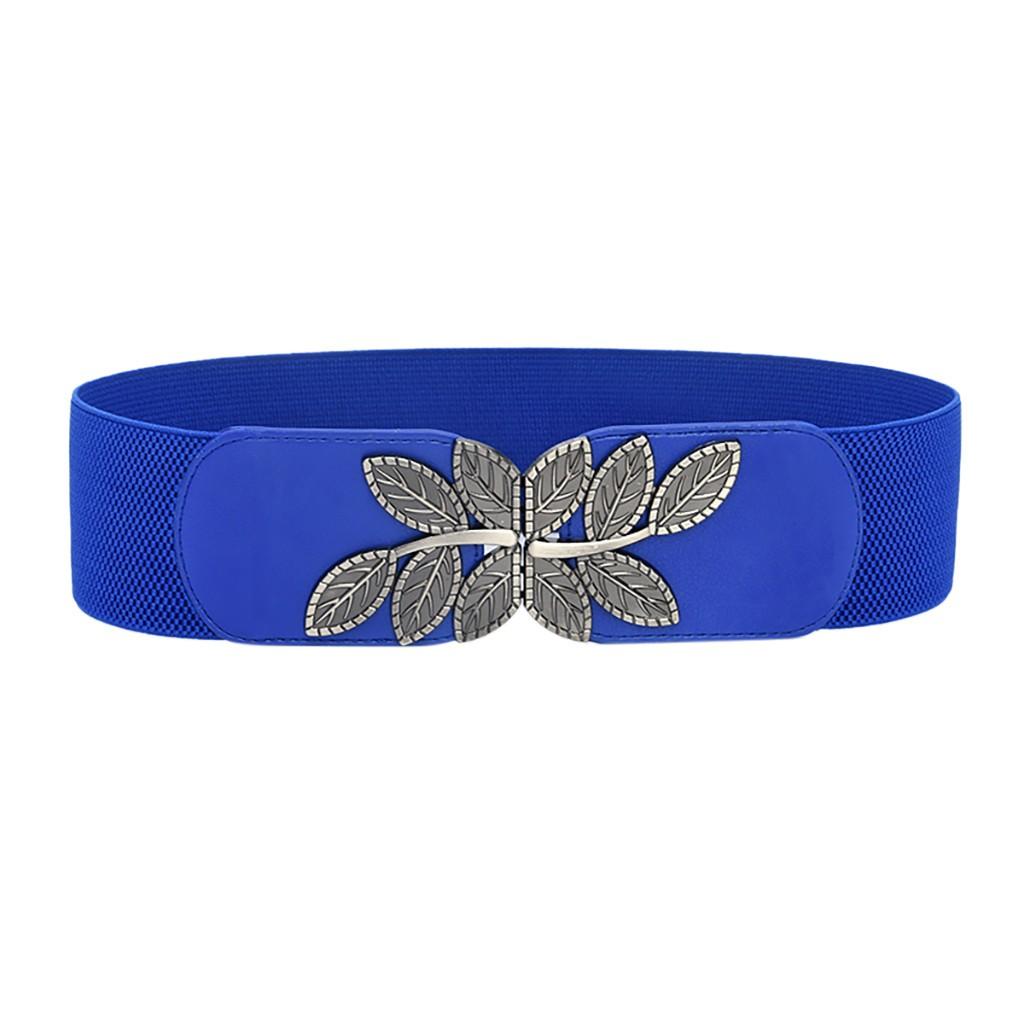 Women's Fashion Wild Wide Waistband Elastic Stretch Dress Waist Belt Buckle Band