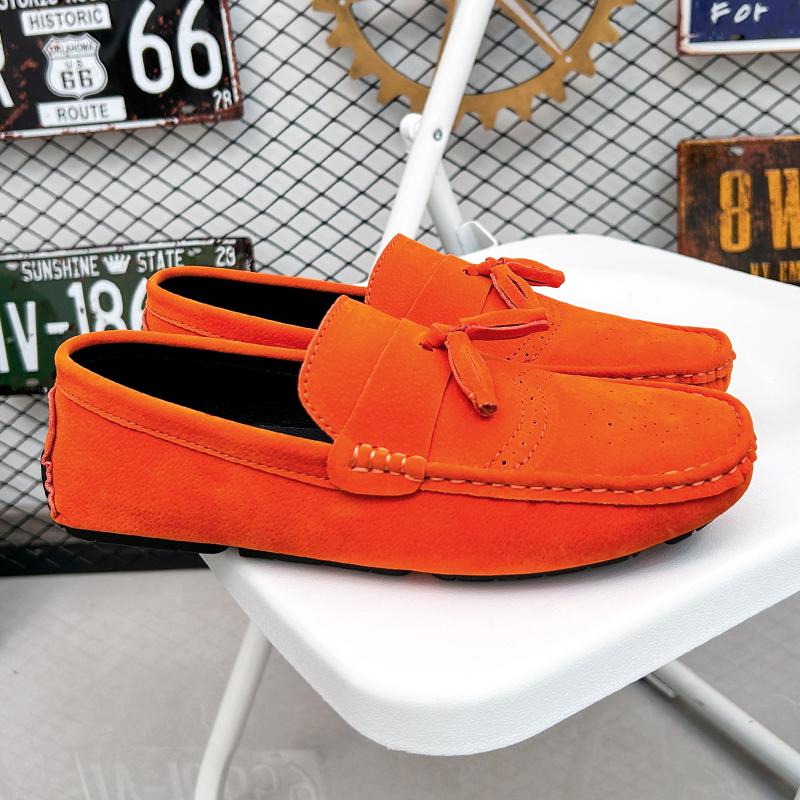 

Бренд Мужские повседневные лоферы с круглым носком, туфли-слипоны, нескользящие кожаные туфли для работы, мужские мокасины, деловые туфли для платья, формальные, мягкие туфли на низком ходу 48